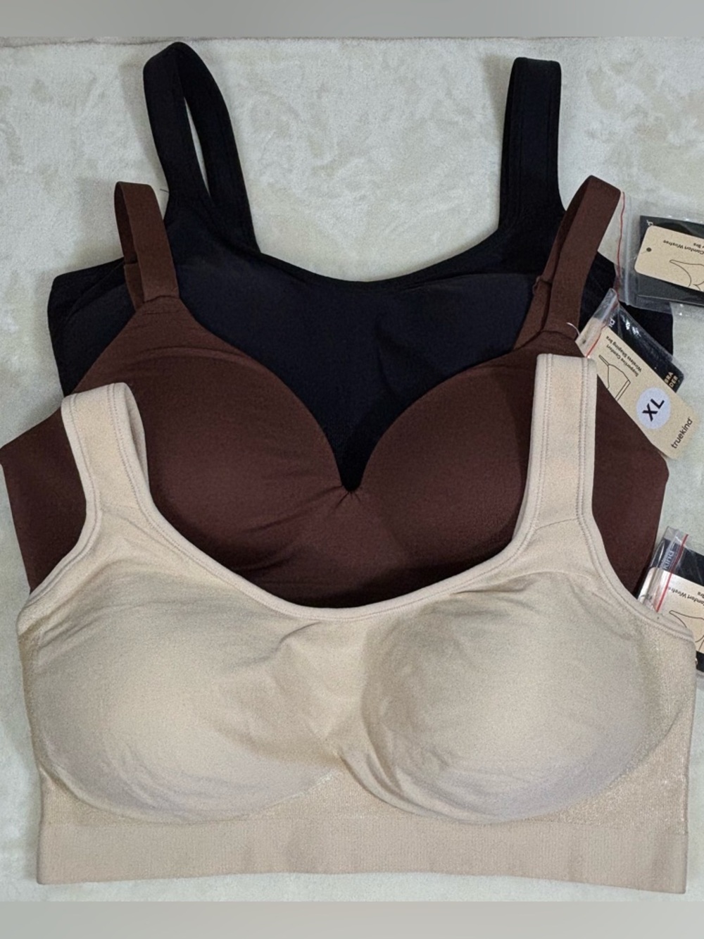 Truekind Daily Comfort Wirefree Shaper Bras Bundle New XL